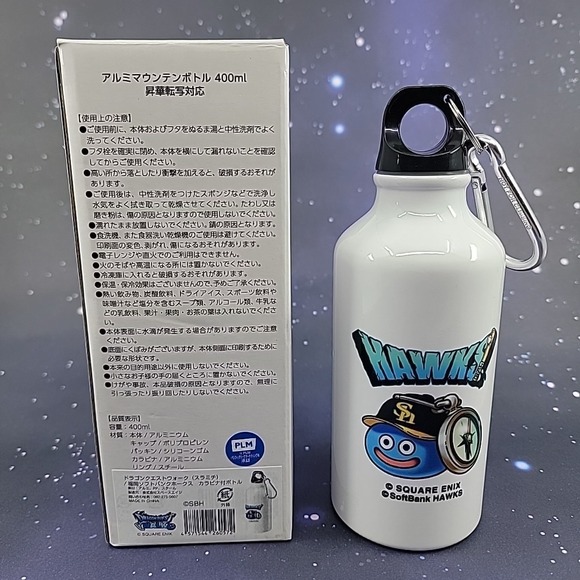 Metal Water Bottle 400 ml Dragon‎ Quest Walk SoftBank Hawks NPB Square Enix NEW